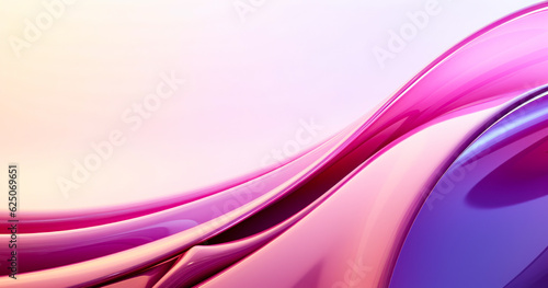 Abstract fluid 3d render, glossy, reflective metallic, organic curve wave in motion. Gradient design element for banner, background, wallpaper. Ideal for cosmetics and perfume visuals