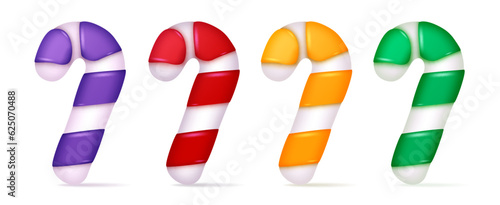 Christmas candy cane vector set design. Christmas candy cane, lollipop stick and toys elements for seasonal decoration ornaments. Vector illustration holiday ornaments collection.