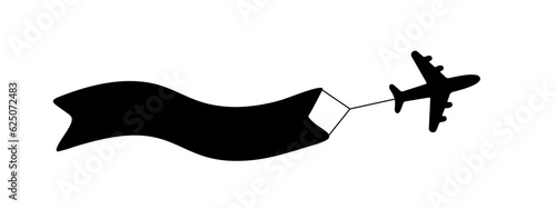 Plane with banner and blank for text
