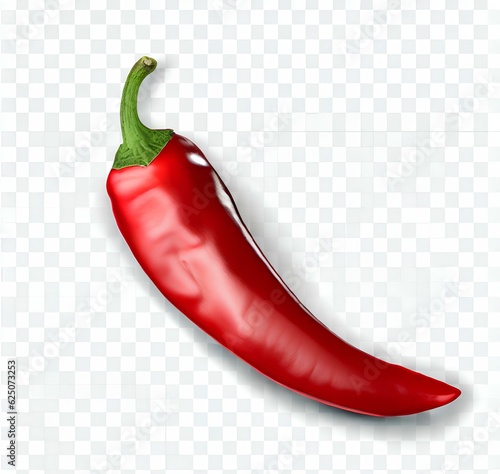 Red hot chili pepper isolated on transparent and white background Generative AI