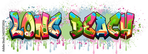 Graffiti Styled Vector Graphics Design - Long Beach