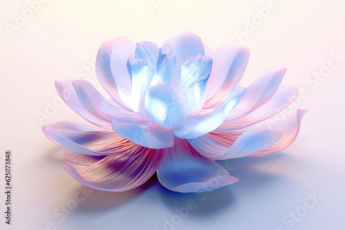 Floral transparent bloom lotus. Created with Generative AI technology. 