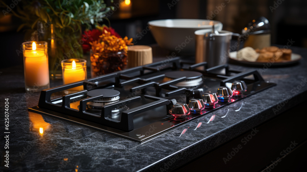 Generative ai illustration of An Large range style cooker Generative ai illustration of An Large range style cooker