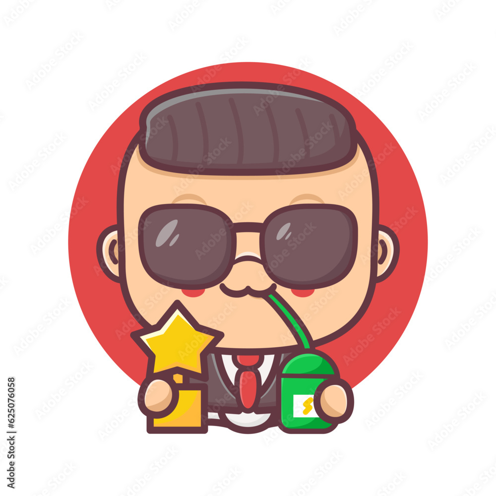 cute baby boss cartoon with medals and energy drinks cute baby boss cartoon with medals and energy drinks