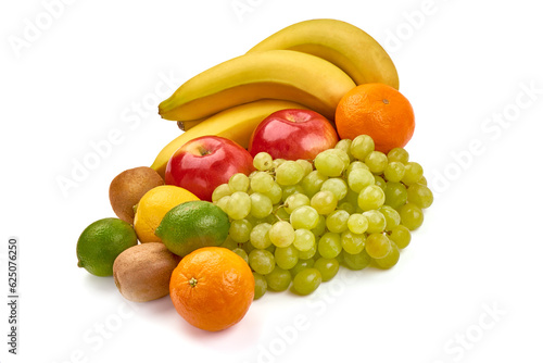 Various fruit composition  isolated on white background.