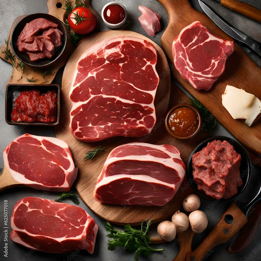 raw meat and vegetables generative in ai raw meat and vegetables generative in ai