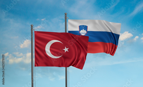 Slovenia and Turkey flag