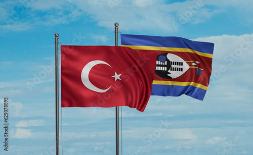 Eswatini and Turkey flag