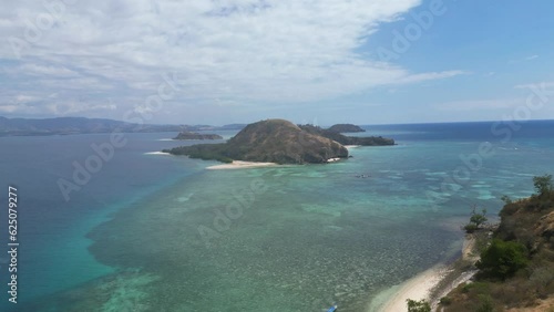 an aerial view of an island in the 17 island national park photo