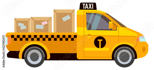 Cargo taxi truck. Shipping delivery transport icon