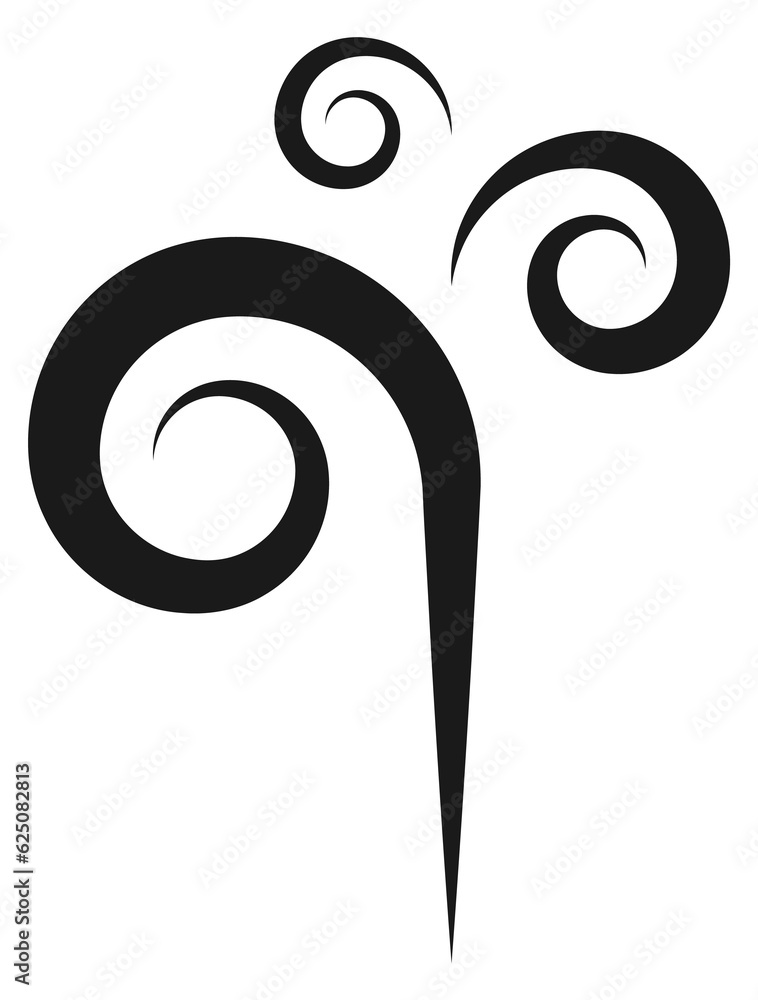 Spiral ink stroke. Decorative water splash icon Spiral ink stroke. Decorative water splash icon