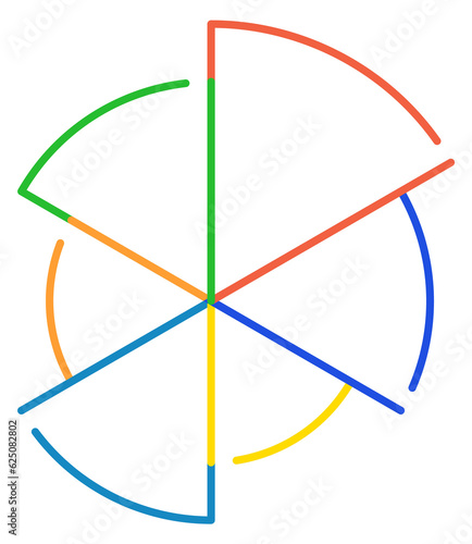 Pie chart diagram color line text frame