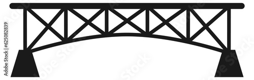 Black bridge shape silhouette. Urban construction icon