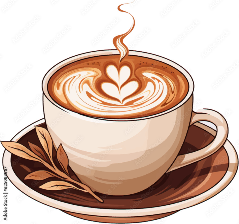 Fototapeta coffee clip art free vector art on, in the style of soft mist, minimalistic design, bold outline, light white and beige white background
