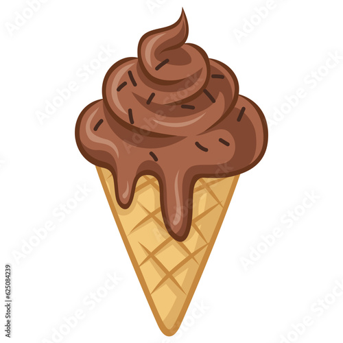 Chocolate Ice Cream Drawing Illustration Vector