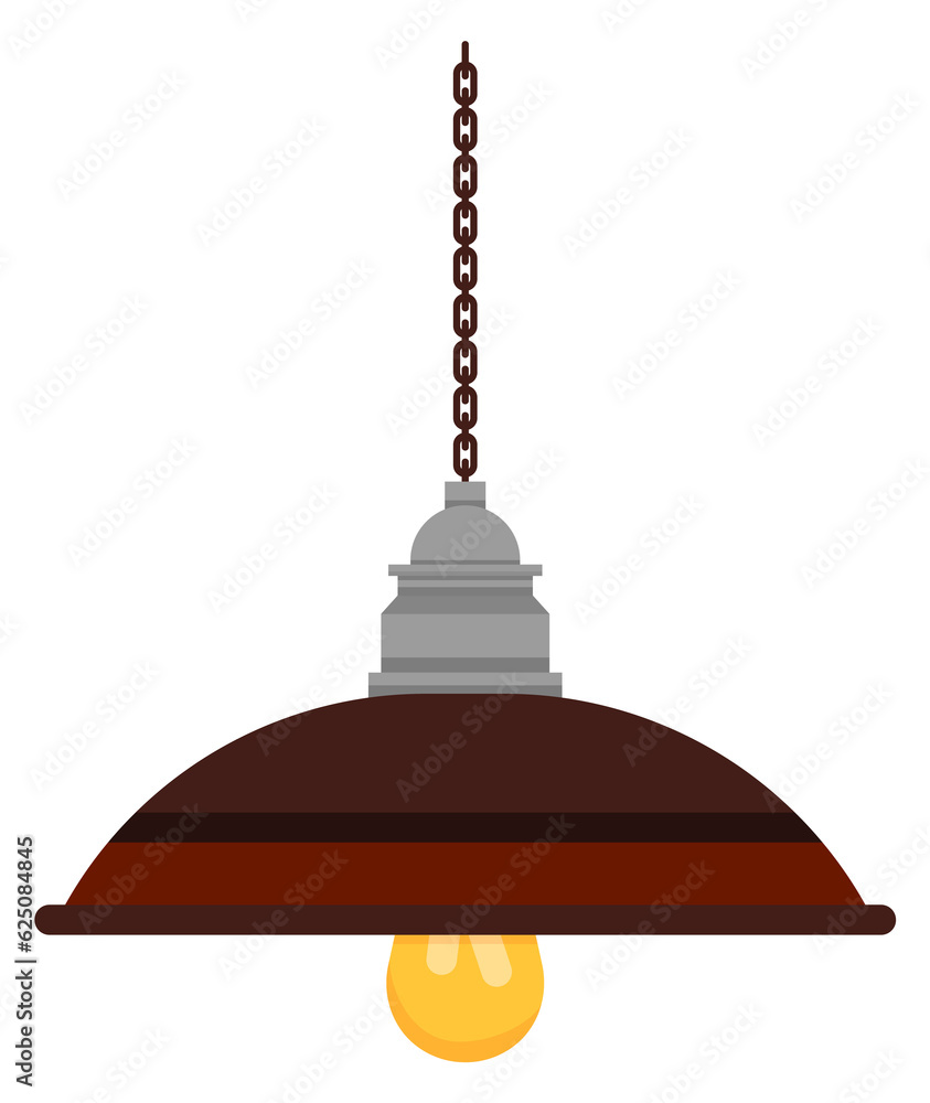 Obraz premium Lamp hanging from ceiling. Cartoon house light
