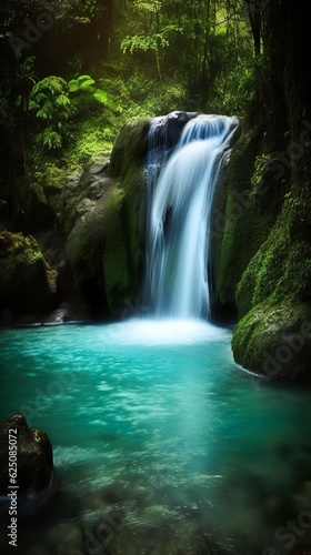 beautiful landscape with a waterfall © Sndor
