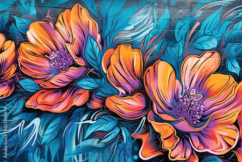 Wallpaper Mural Bold and Vibrant Graffiti Wall: Exploring Intricate Designs and Urban Energy, generative AI Torontodigital.ca