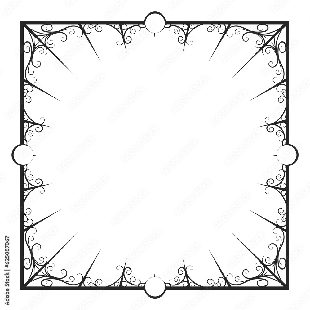 Decorative square frame. Ornate border. Elegant template