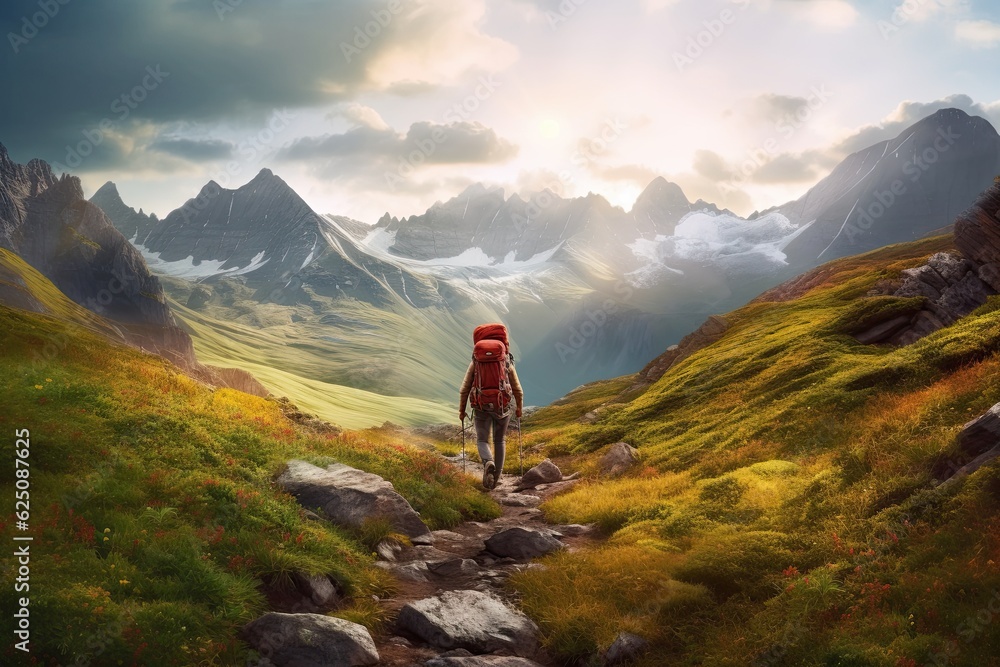 Explore the Majestic Mountain Trail: Unveiling Nature's Beauty Through Adventurous Hiking, generative AI Explore the Majestic Mountain Trail: Unveiling Nature's Beauty Through Adventurous Hiking, generative AI
