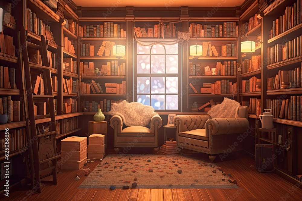 Literary Haven: Cozy Background of Warmth and Inviting Bookstore with Cozy Reading Nooks and Shelves of Books, generative AI Literary Haven: Cozy Background of Warmth and Inviting Bookstore with Cozy Reading Nooks and Shelves of Books, generative AI