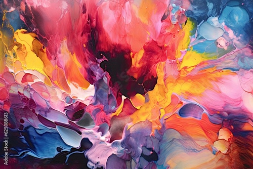 Expressive Fusion: Bold Color Combinations and Fluid Brushstrokes in Abstract Painting, generative AI