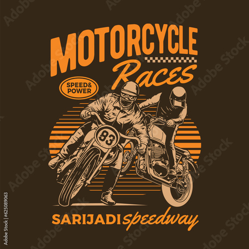 awesome motorcycle races poster vector illustration