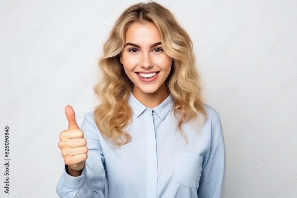 Young beautiful woman over isolated background giving a thumbs up gesture Young beautiful woman over isolated background giving a thumbs up gesture