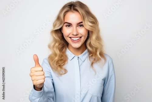 Wallpaper Mural Young beautiful woman over isolated background giving a thumbs up gesture Torontodigital.ca