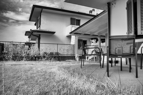 Infrared view of a modern house exterior