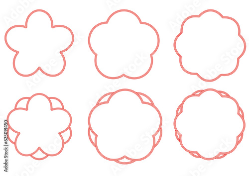 水引フレーム　花形　梅の花の形のフレーム素材セット