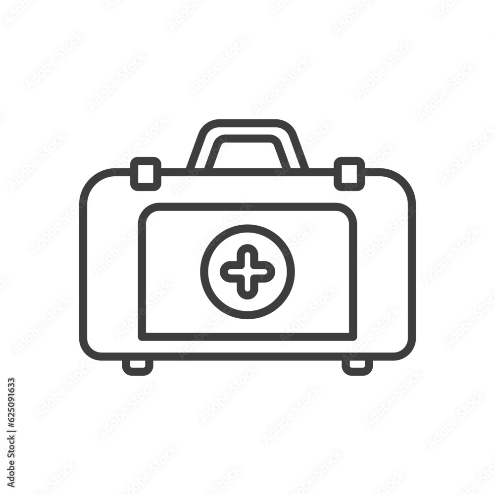 first aid kit line icon vector black white color first aid kit line icon vector black white color