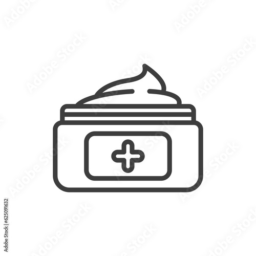 cream medicine line icon vector black white color