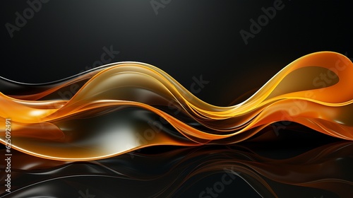 Dynamic Flow: Abstract Modern Background with orange Wave-like Shapes on dark background