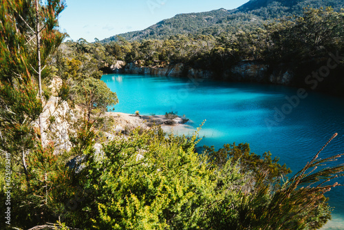 Fototapeta Naklejka Na Ścianę i Meble -  Tasmania's North East boasts the stunning Little Blue Lake.