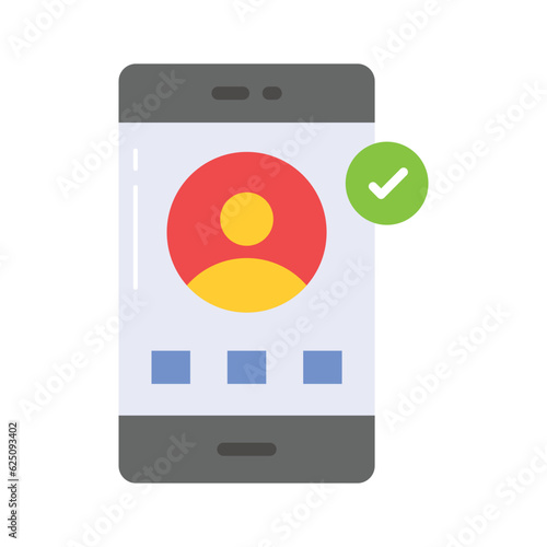 Check this beautifully designed icon of mobile account in modern flat style