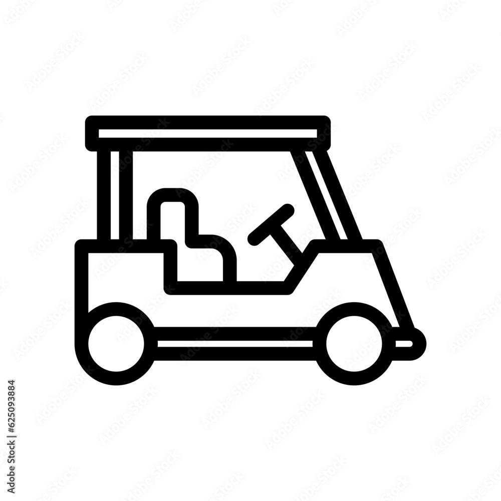 golf cart line icon illustration vector graphic. Simple element illustration vector graphic, suitable for app, websites, and presentations isolated on white background