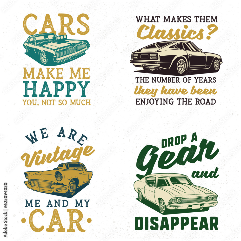 classic car vector illustration quotes