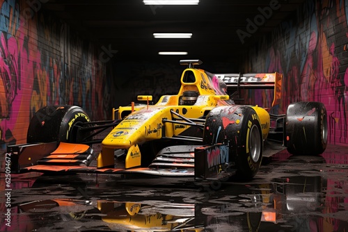 Colorful Grunge Formula 1 Car