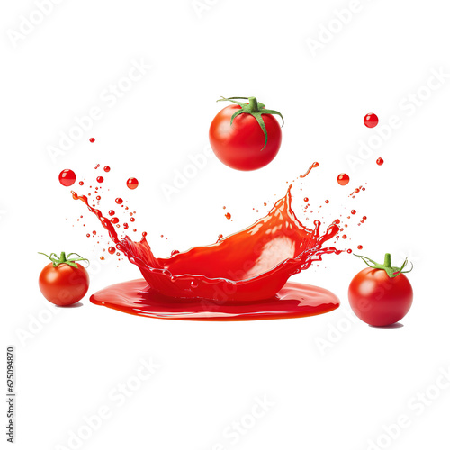 Juicy tomato and a splash of tomato juice