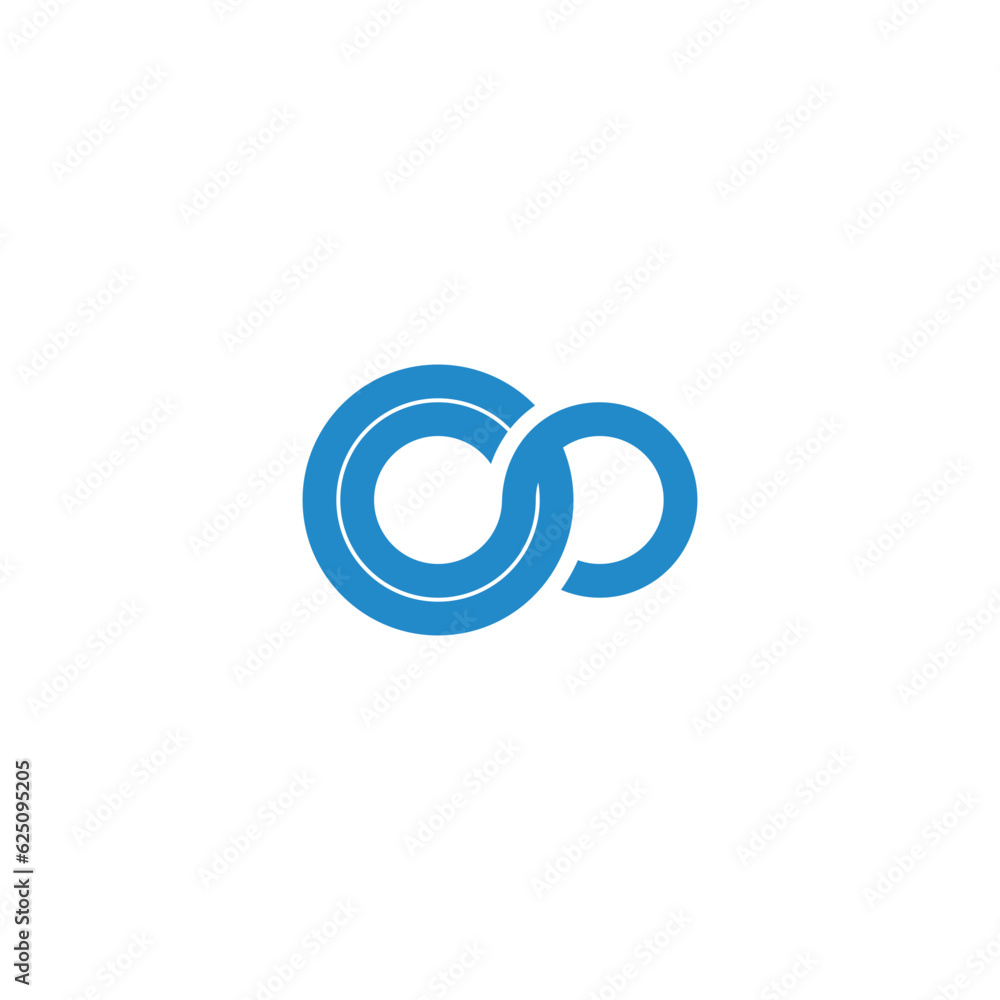 blue infinity linked circle geometric logo vector blue infinity linked circle geometric logo vector