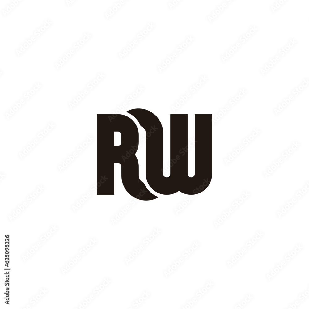 letter rw linked rotate logo vector letter rw linked rotate logo vector
