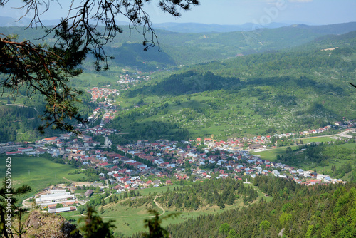 Terchova wieś na Słowacji. Widok ze wzgórza