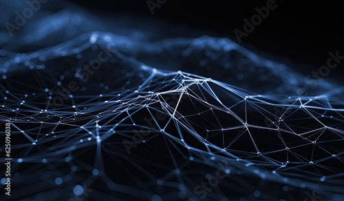 closeup of abstract wireframe
