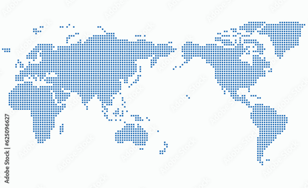 Square shape world map on white background. Square shape world map on white background.