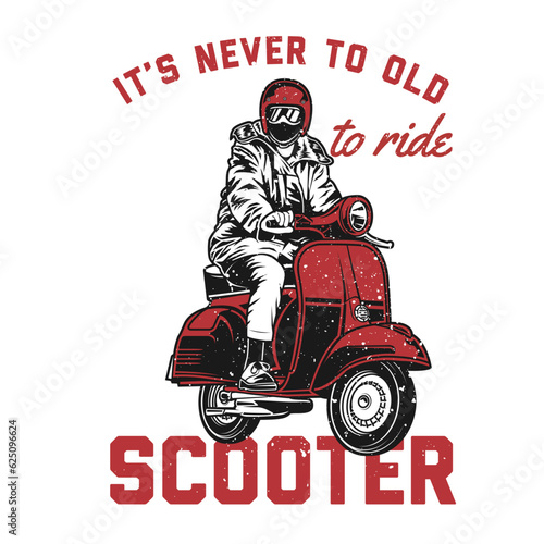 vintage illustration of scooter photo