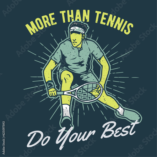 vintage illustration of tennis