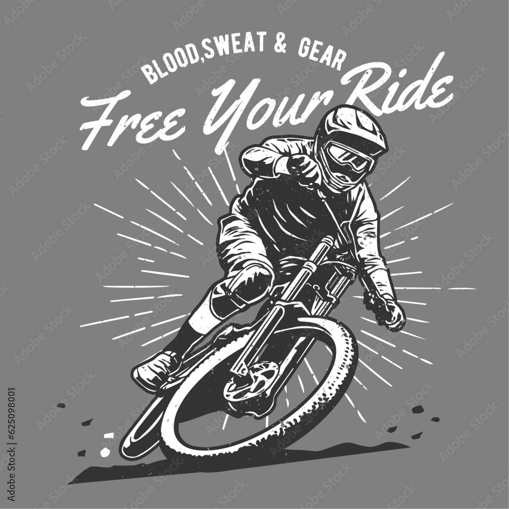 Naklejka premium vintage illustration of mountain bike