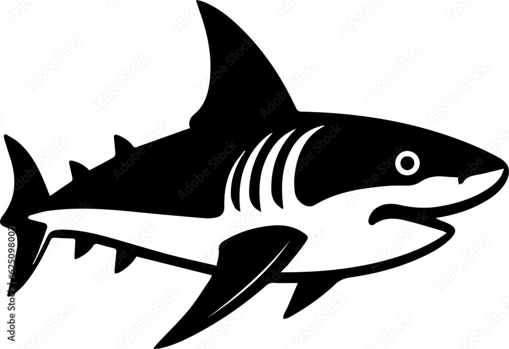 Fototapeta premium shark fish silhouette icon 2