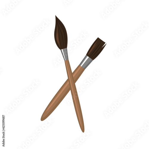 Vector realistic brushes. Element of artist tools. Art concept illustration for your design. Painter at work.